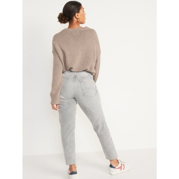 Old Navy Curvy High Waisted Button-Fly O.G. Straight Cut-Off Ankle Jeans 26 - Picture 2 of 3